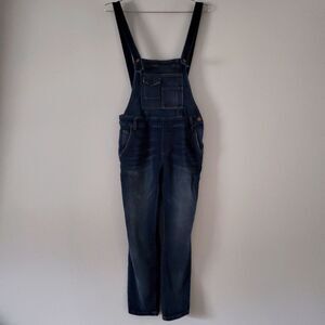 Free People Women's Blue Washed Denim Overalls Size 26